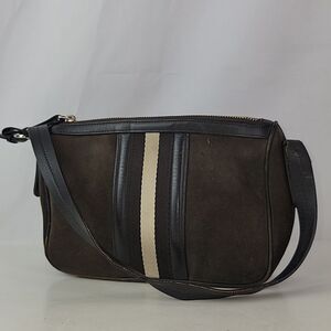 Bally Center Strip Suede Leather Women's  Shoulder Bag